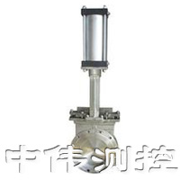 氣動對裌式刀型閘閥